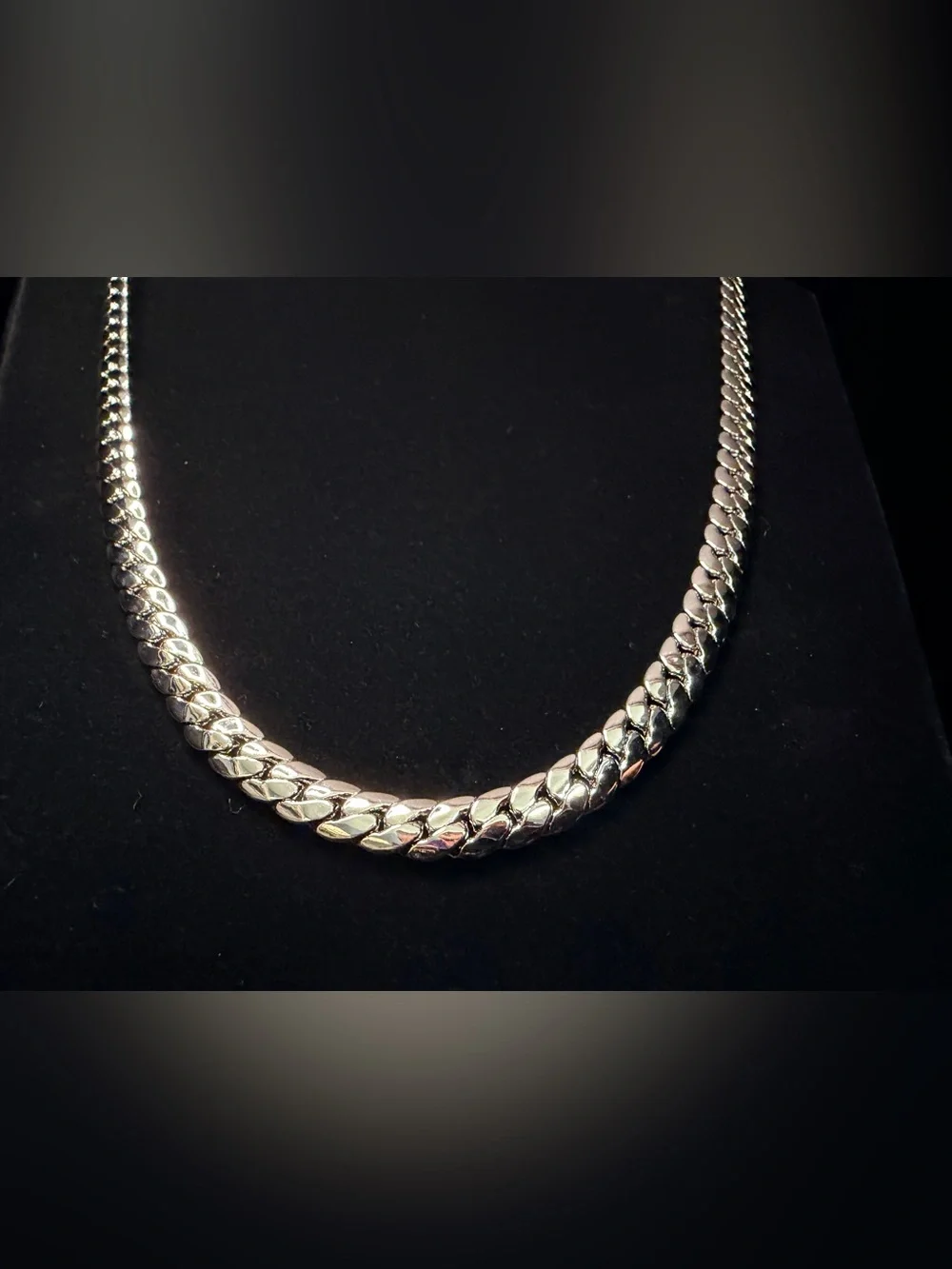 Miami Cuban 22in 8MM Italy 925 Stamped silver filled necklace w/box lock RARE